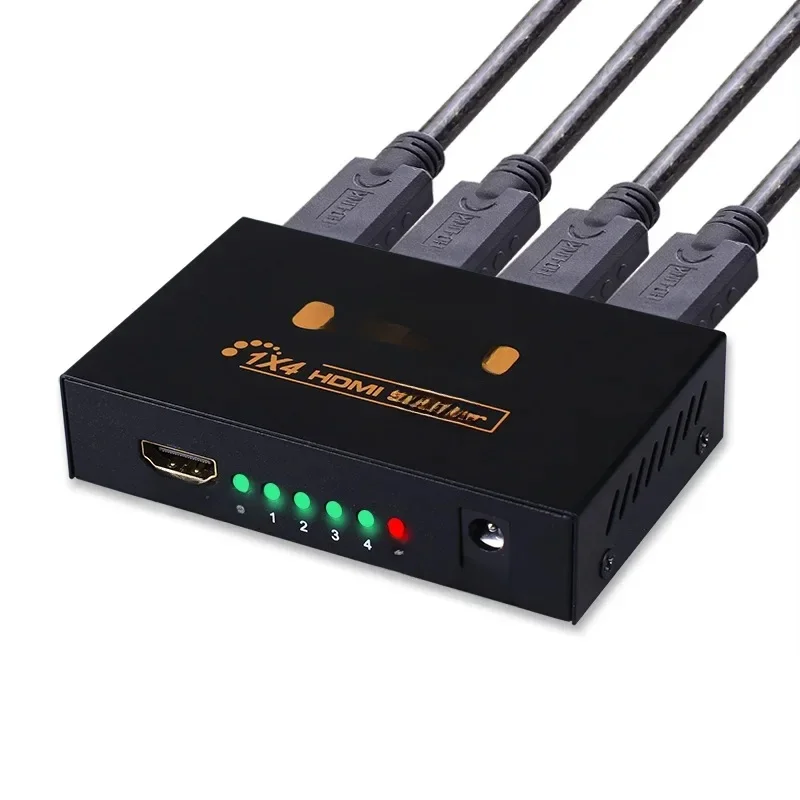 Rozdzielacz HDMI 1x2 Rozdzielacz HDMI 1x4 Rozdzielacz HDMI 1 na 4 wyjścia 4K Wideo 4-kierunkowy wzmacniacz ekranu do monitora PC TV Projektor — zdjęcie produktu 7