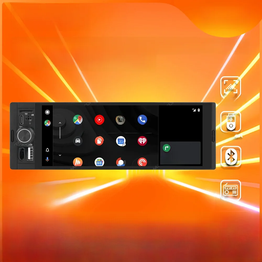 NaviFly 6.86 ''1Din Autoradio Multimediaspeler MP5 FM-radio Draadloos/bedraad Carplay Android Auto Stereo 1 din 1280*480 - afbeelding 2