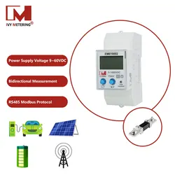 Napięcie zasilania 9-60VDC 100A 48V bateria słoneczna Monitor zasilania dwukierunkowy inteligentny licznik energii Modbus DC