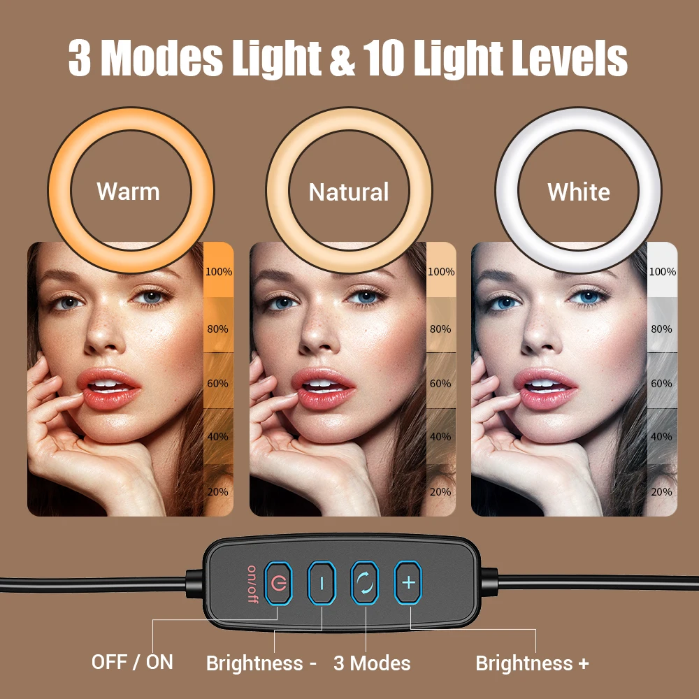 Selfie Ring Light Photography Led Rim Of Lamp with Optional Mobile Holder Mounting Tripod Stand Ringlight For Live Video