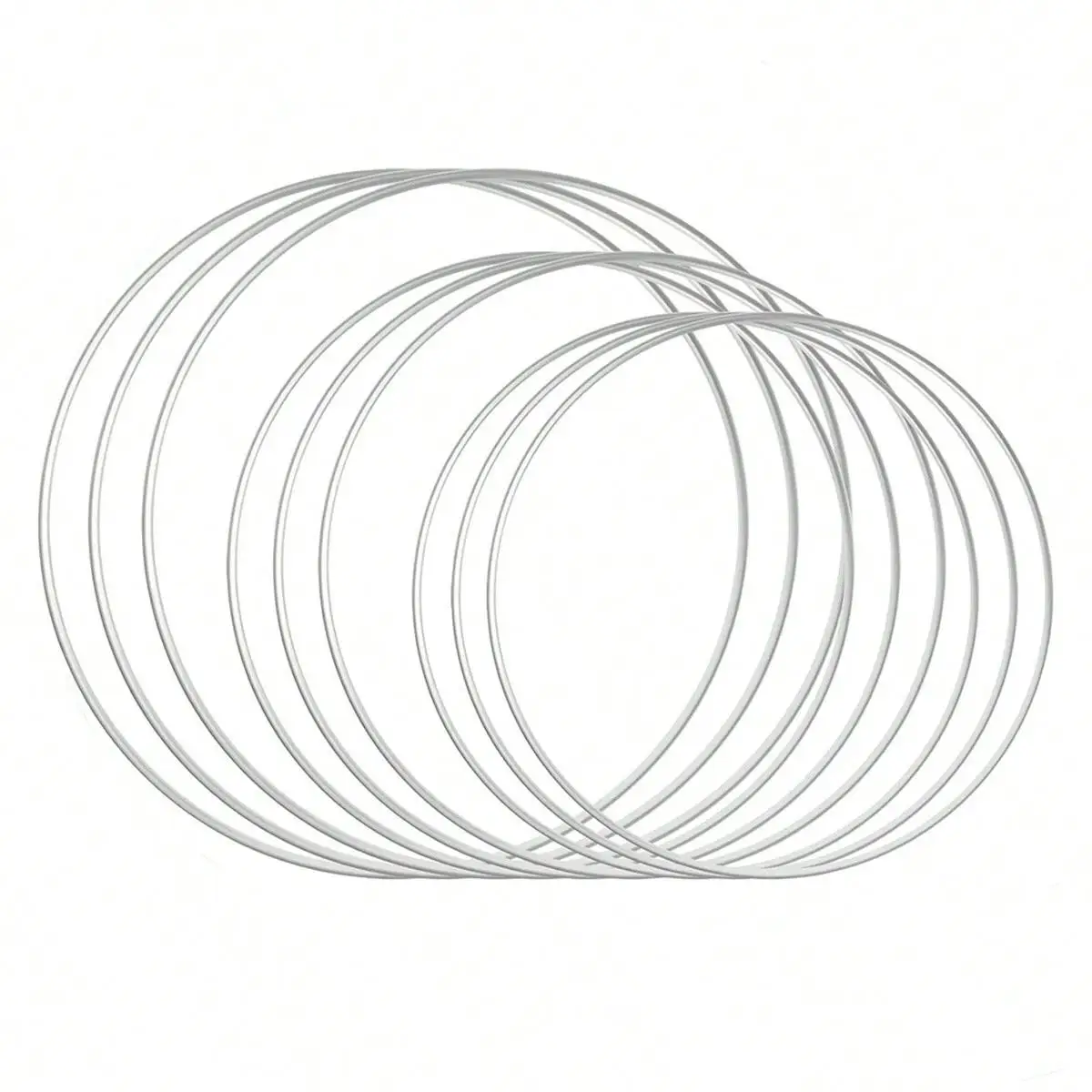 1 st/5 stks/10 stks 2 Maten Krans Zilverkleurige Hoepel Ringen Voor DIY Bloemen Bruiloft Decoraties, Dream CatcherEn Muur Opknoping Ambachten