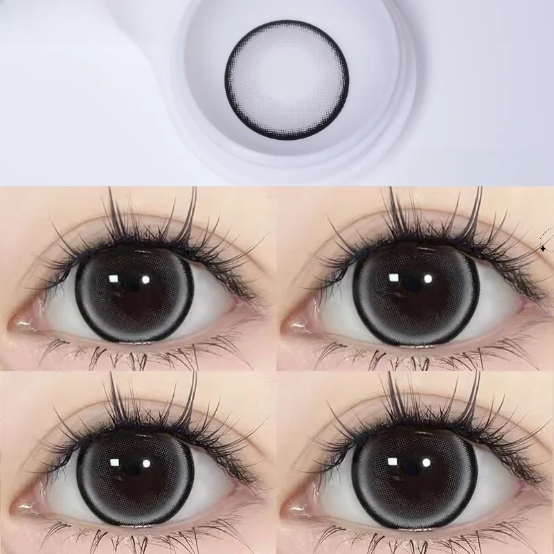 Mill Creek 1 Paar Kontaktlinsen mit Myopie schwarz Pupillen Augen farbige Linse Make-up blaue Linsen