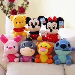 Anime Open Plush Pin Winnie The Pooh Mickey Mouse Minnie Tigger simpatico peluche cucito Action Doll Toy natale per bambini