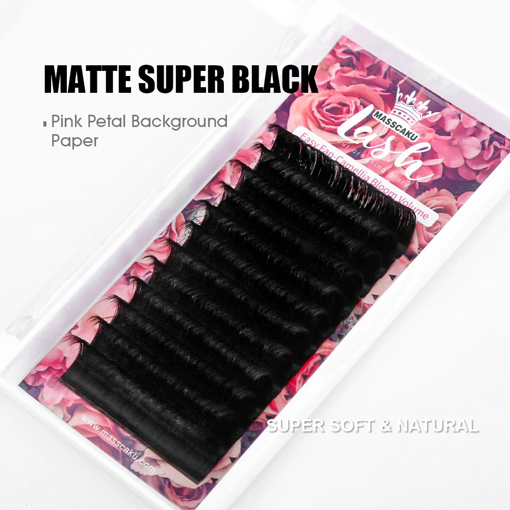 Fast Easy Fanning Eyelashes Extensions Faux Mink One Second Making Fans Eyelash 0.03-0.10mm Fluffy Camellia Blooming Lashes Tray