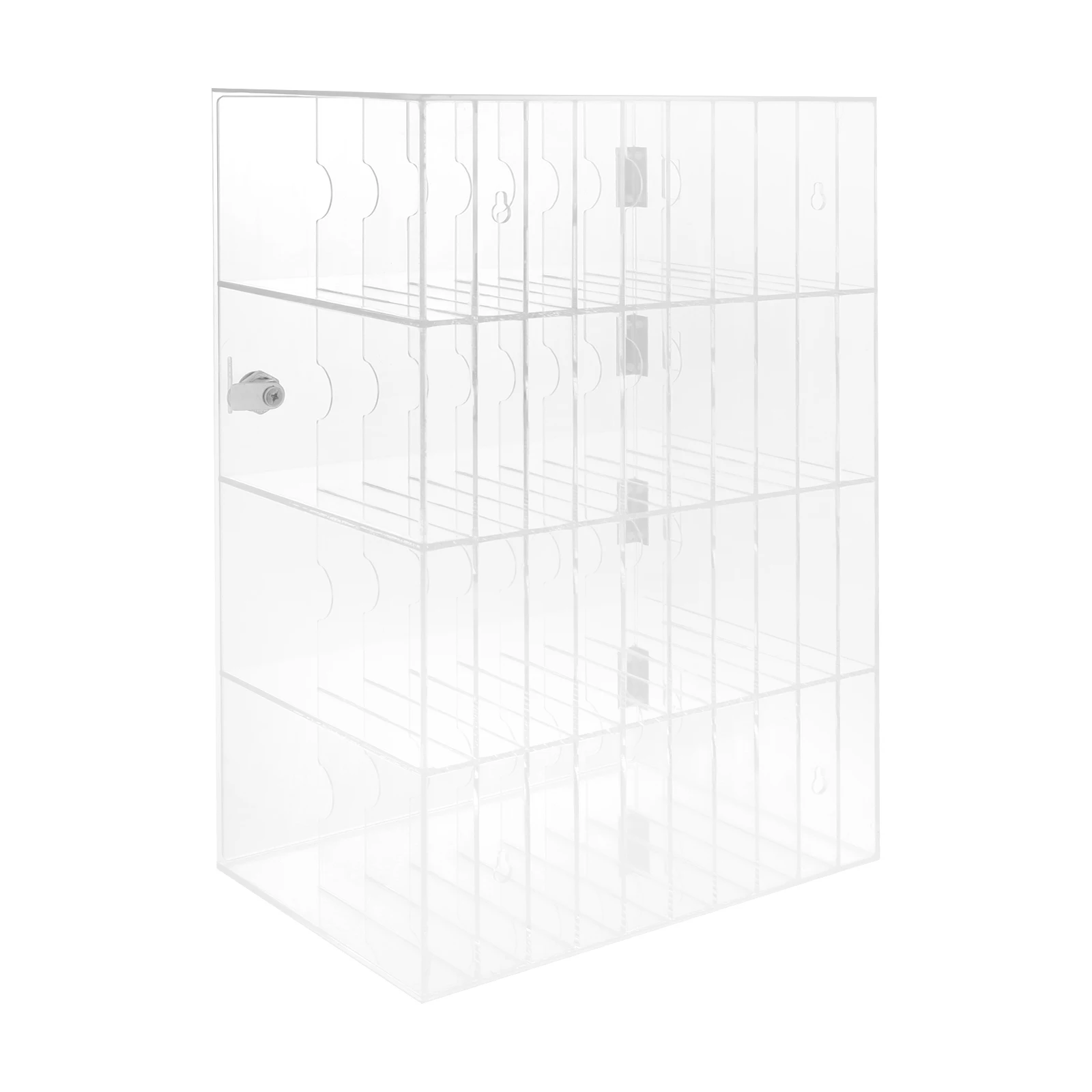 Clear Cell Phone Locker Box, Cell Phones Storage Cabinet, Cell Phone Storage Box Acrylic and Stainless Steel Store Keys, Wallets