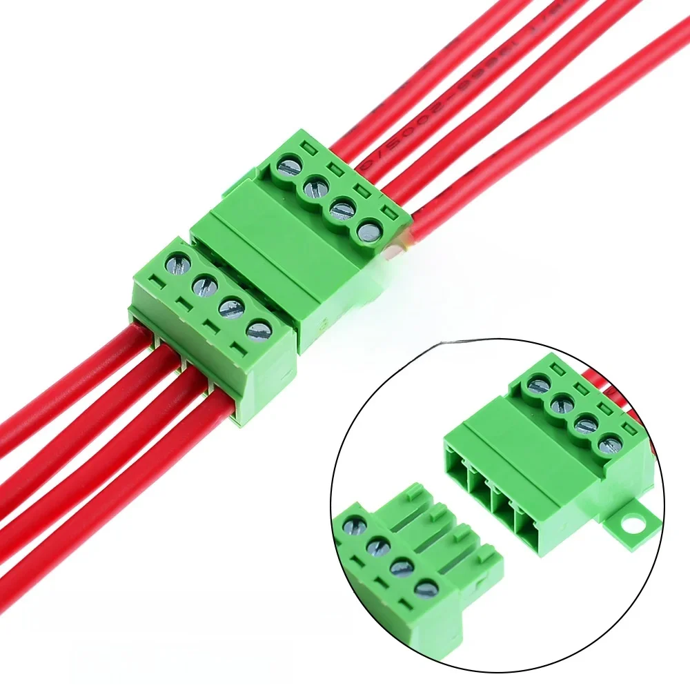 1 Sätze lötfreier Docking-Typ 15EDG 3,81 mm Schraubklemmenblock-Anschluss PCB-Steckertyp 15EDGRKC 3,81 grüner Klemmenblock