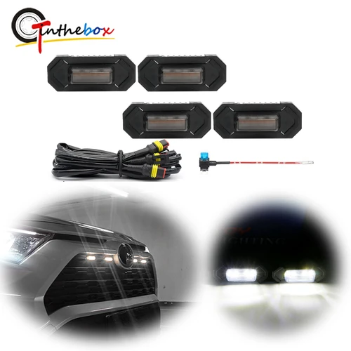 Para Toyota RAV4 Grill Light coche rejilla delantera advertencia luces diurnas DRL lámpara de circulación diurna 2019-2022