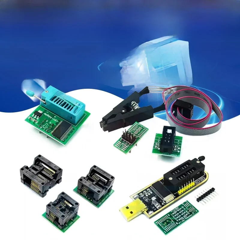 Moduł programatora USB CH341B do EEPROM Flash BIOS serii 24 25 + klips testowy SOIC8 SOP8 do EEPROM 93CXX / 25CXX / 24CXX — zdjęcie produktu 7