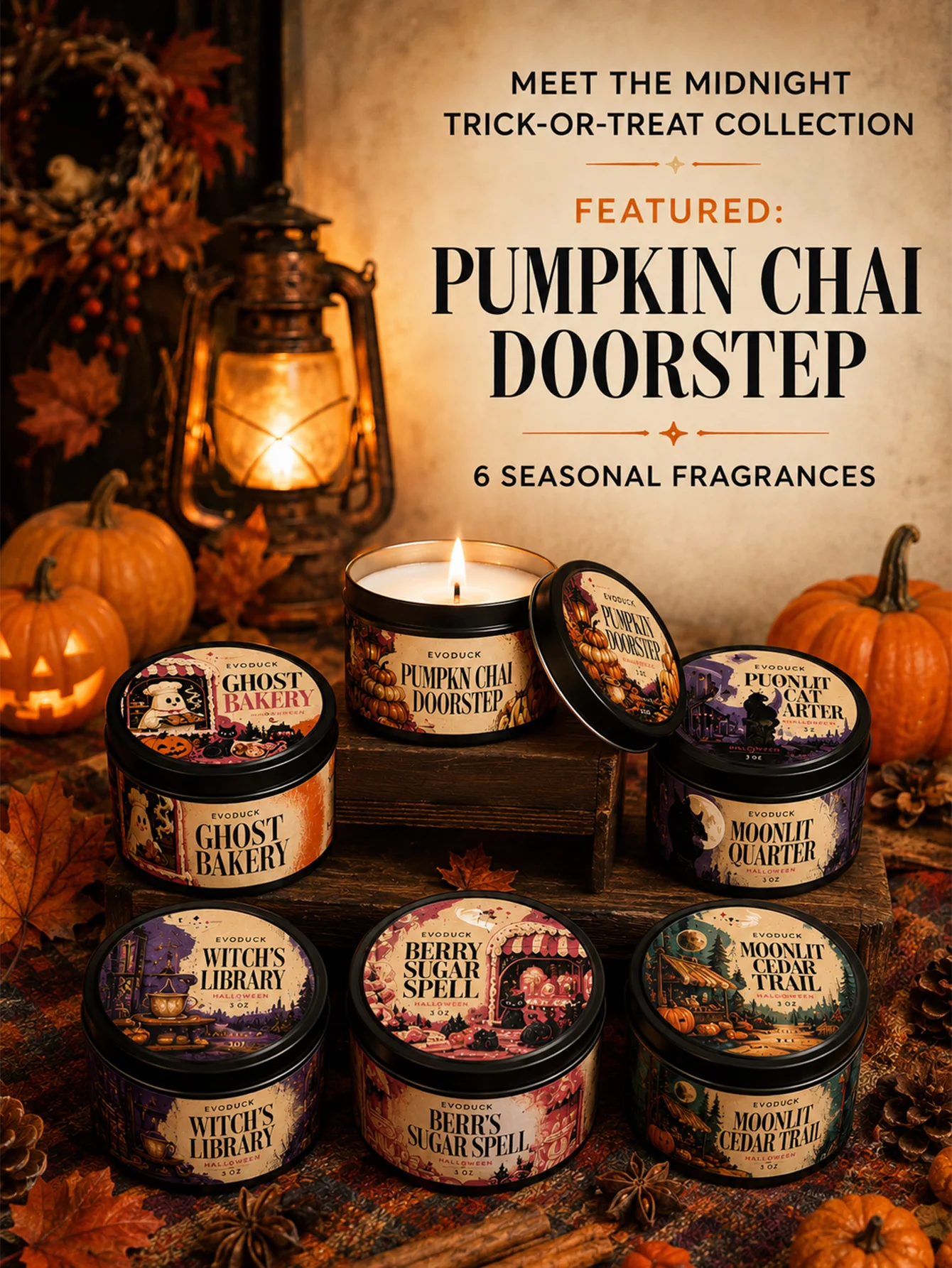 Home Fragrance Gift Set - Pumpkin Chai Doorstep Scented Candle Gift