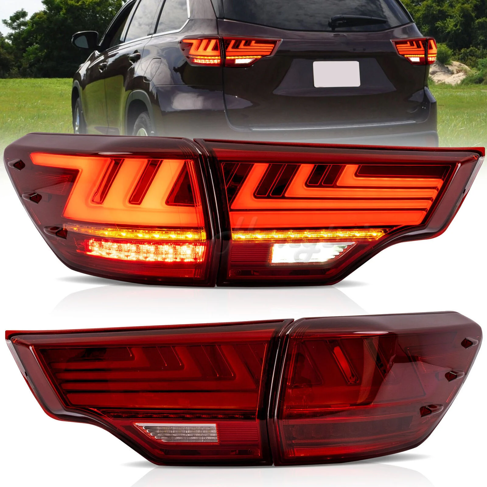 

LED Taillight assembly for 2016 2017-2020 Toyota Highlander Accessories Tail Lights Lamp Rear LED Light Taillights brake light