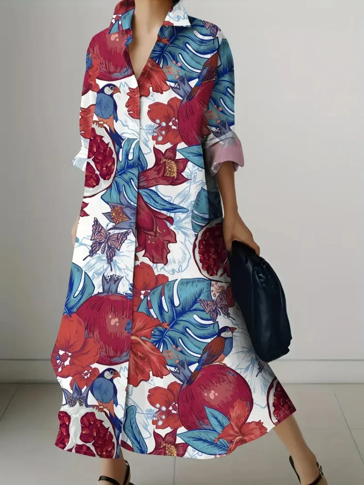 女性のためのファッショナブルでエレガントな襟付きシャツドレス,ミドル丈,ストリートファッション,気質ドレス,ディナーパーティー,イブニングドレス,2024