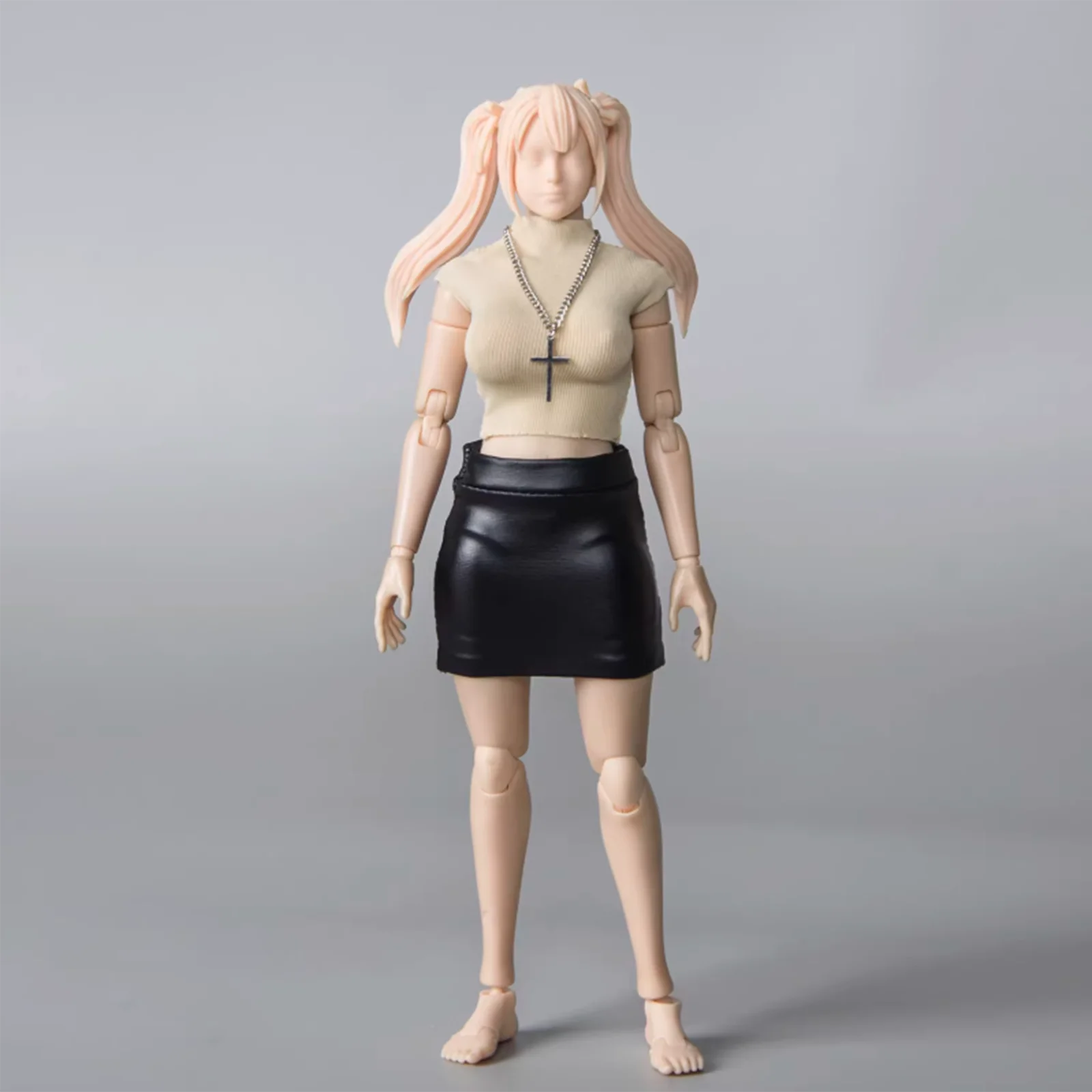 1/12 アクションフィギュアスカート人形服 PU レザーミニスコートファッションミニチュア服ドレスアップ 6 インチ女性フィギュアボディ用
