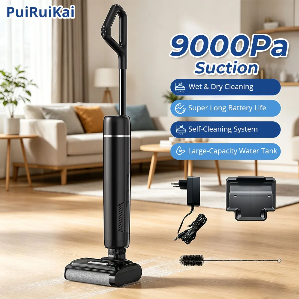 Robot laveur de sols PuRuiKai, robot balayeur, robot de nettoyage humide et sec, outil d'électroménager, laveur de sols, électroménager sans fil