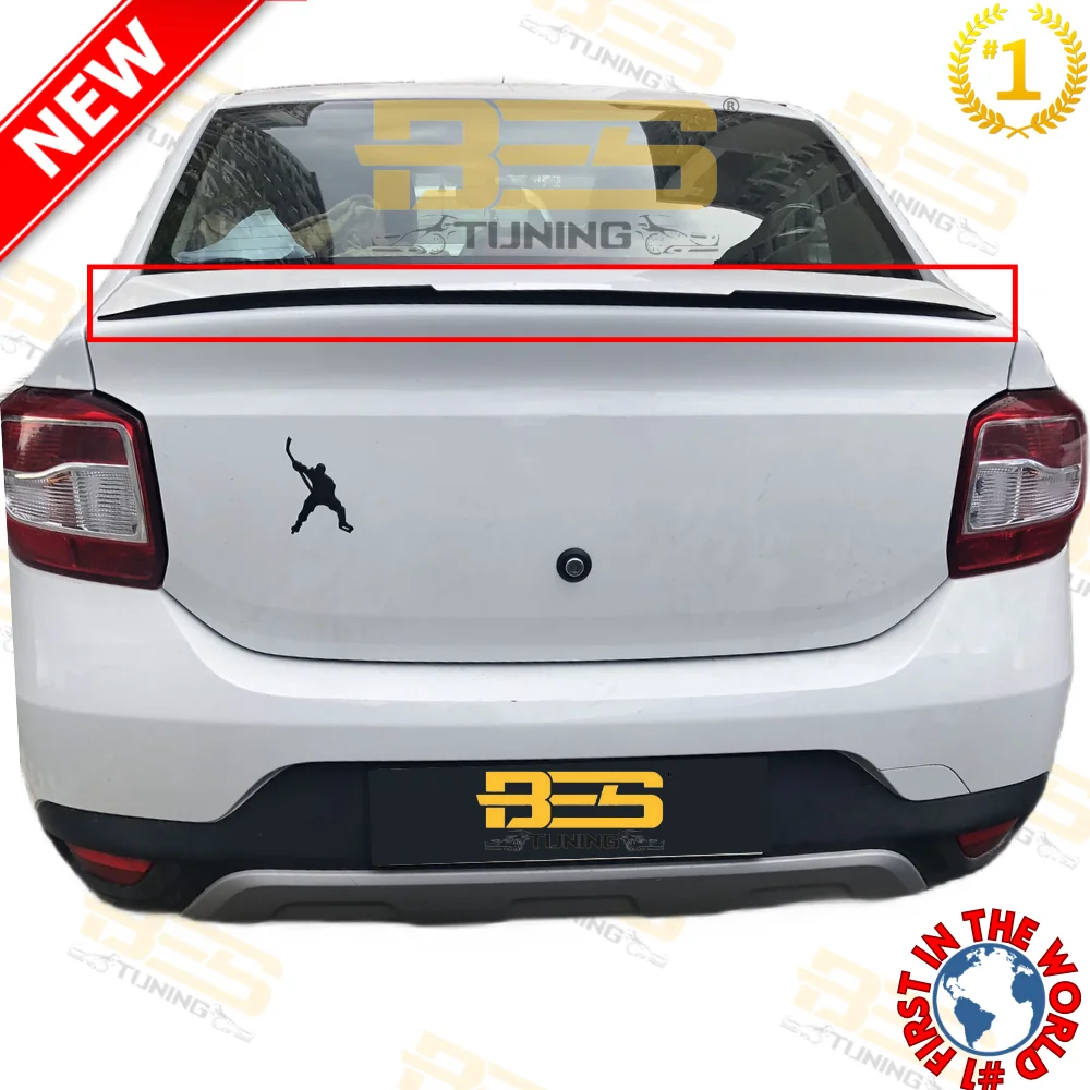 NEW Rear Trunk Bat Style Spoiler For Renault Logan Stepway Car Accessories Lip Plastic Glossy Black Wing Exterior Parts Tuning