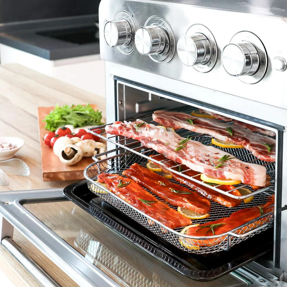 مقلاة هوائية للفرن سعة 23 لتر من الفولاذ المقاوم للصدأ سعة كبيرة مقلاة هوائية منزلية من نوع الفرن #3