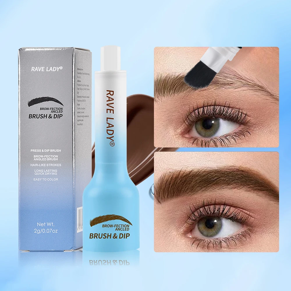 Rave Lady Air Cushion tinte de cejas pluma de línea de cabello cepillo de cejas líquido sensación de cejas salvaje Natural cepillo ancled cepillo en ángulo de inmersión