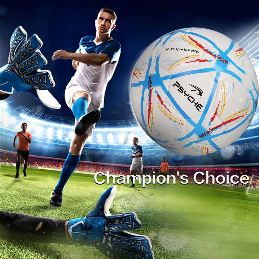 

Футбольный мяч размера 5, бесшовный футбольный мяч из искусственной кожи с термозакреплением, противоскользящий, износостойкий, водостойкий, для матчей и тренировок в помещении и на открытом воздухе