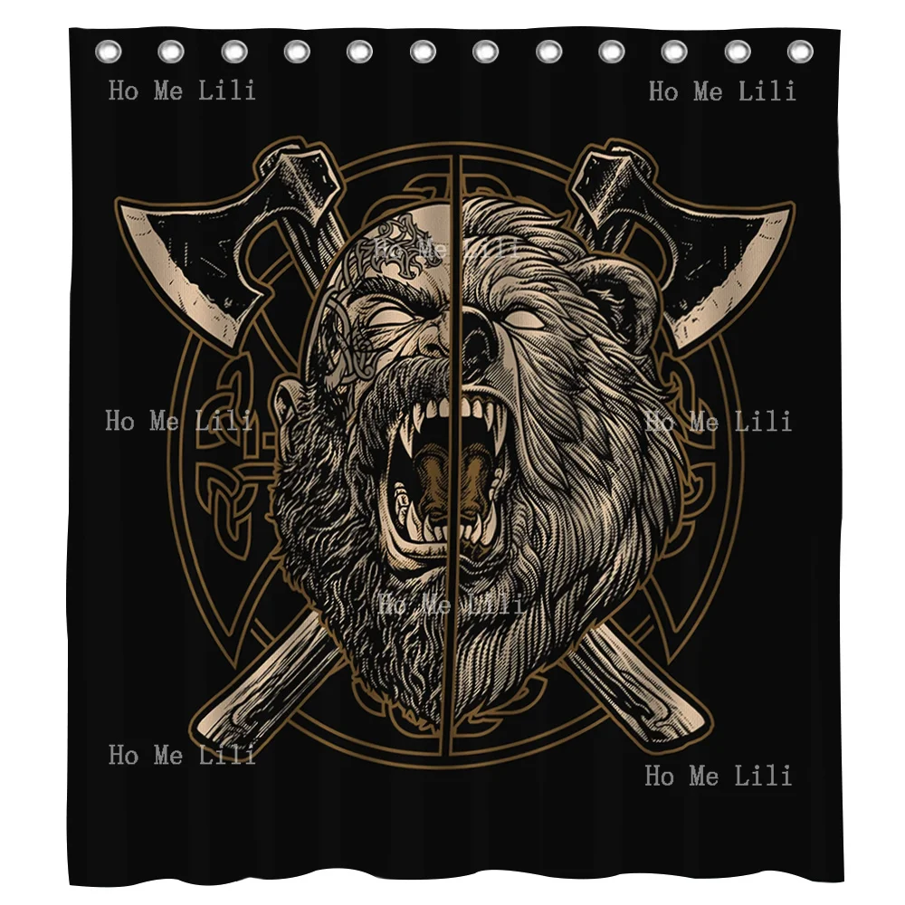 A Nordic Scandinavian Berserker Bear Soldier From Norse Mythology Shower Curtain By Ho Me Lili For Bathroom Decor