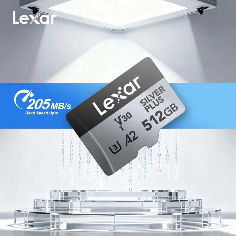 Tarjeta Lexar Silver Plus TF lectura 205MB/s 64GB 128GB 256GB 512GB 1TB V30 A2 tarjeta de memoria profesional para consola de juegos teléfono móvil