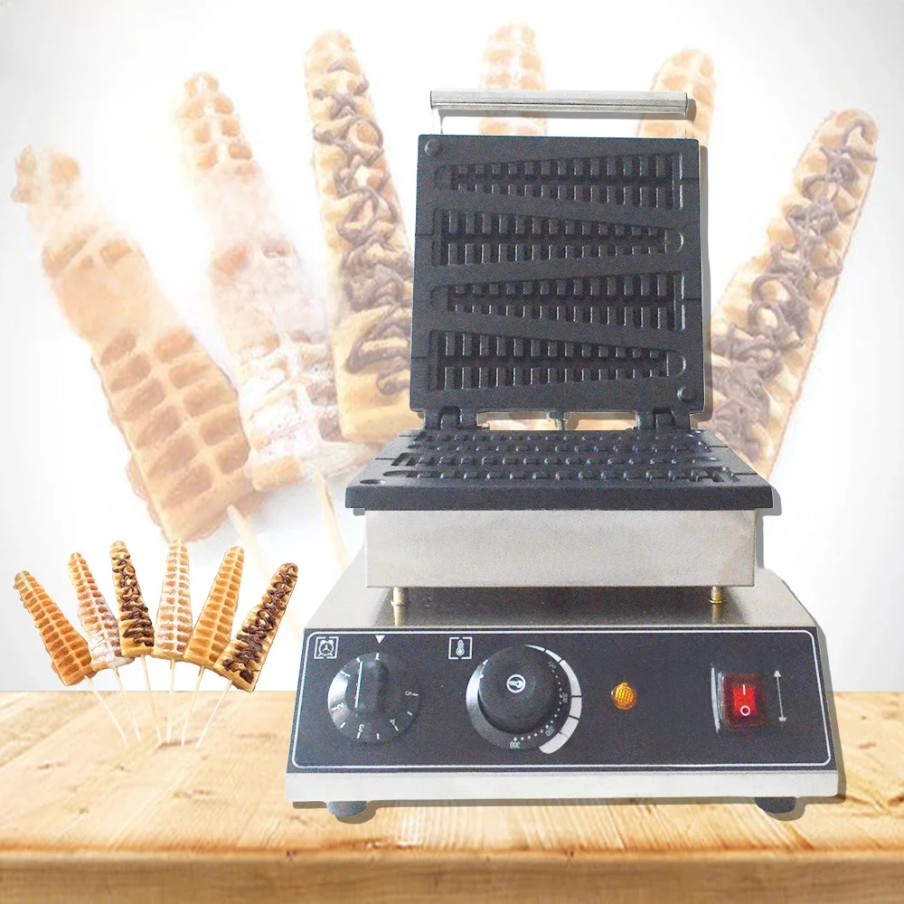 XEOLEO Electric Waffle Maker 4Pcs Lolly Waffle Baker Machine Pine Tree Waffle Making Machine 1750W Non-stick coating