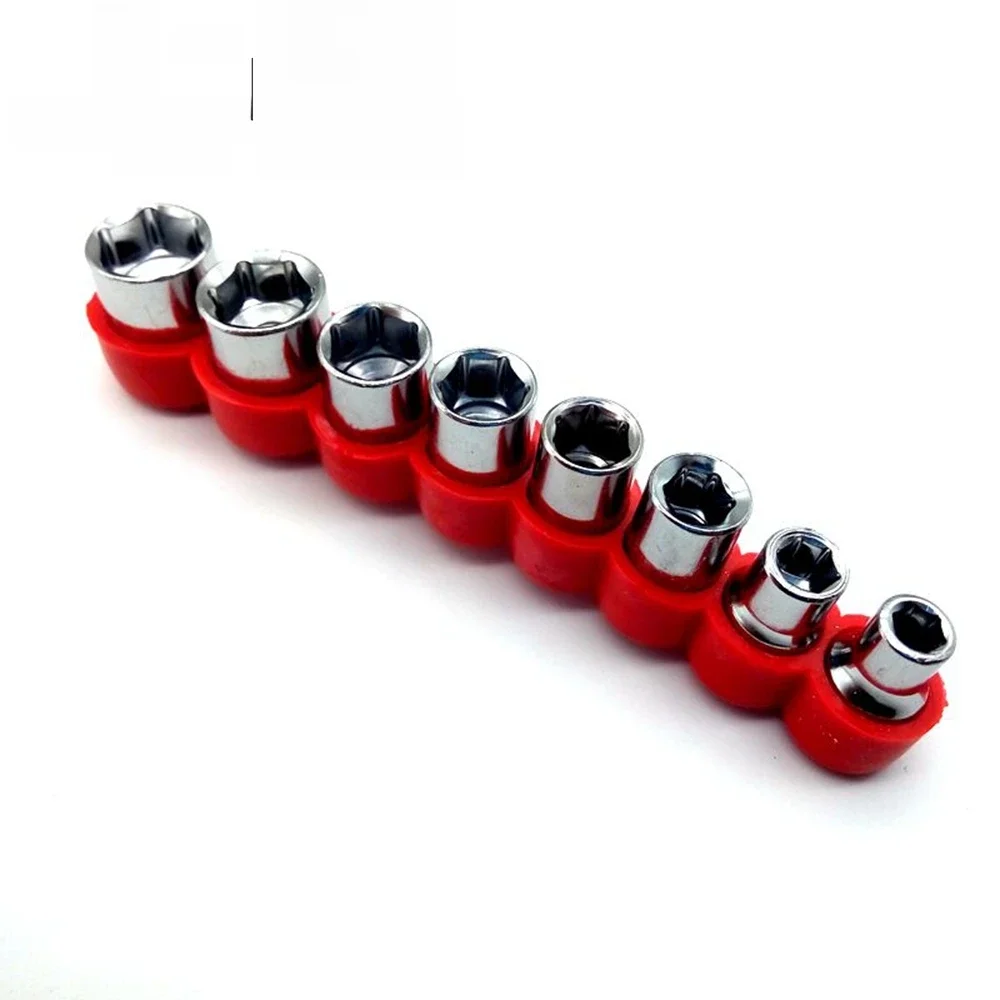 Krachtige 8 sztuk 1/4 Cal jazdy końcówka imbusowa zestaw gniazdek zestaw kluczy nasadowych Adapter klucza 5/6/7/8/9/10/11/12mm — zdjęcie 2