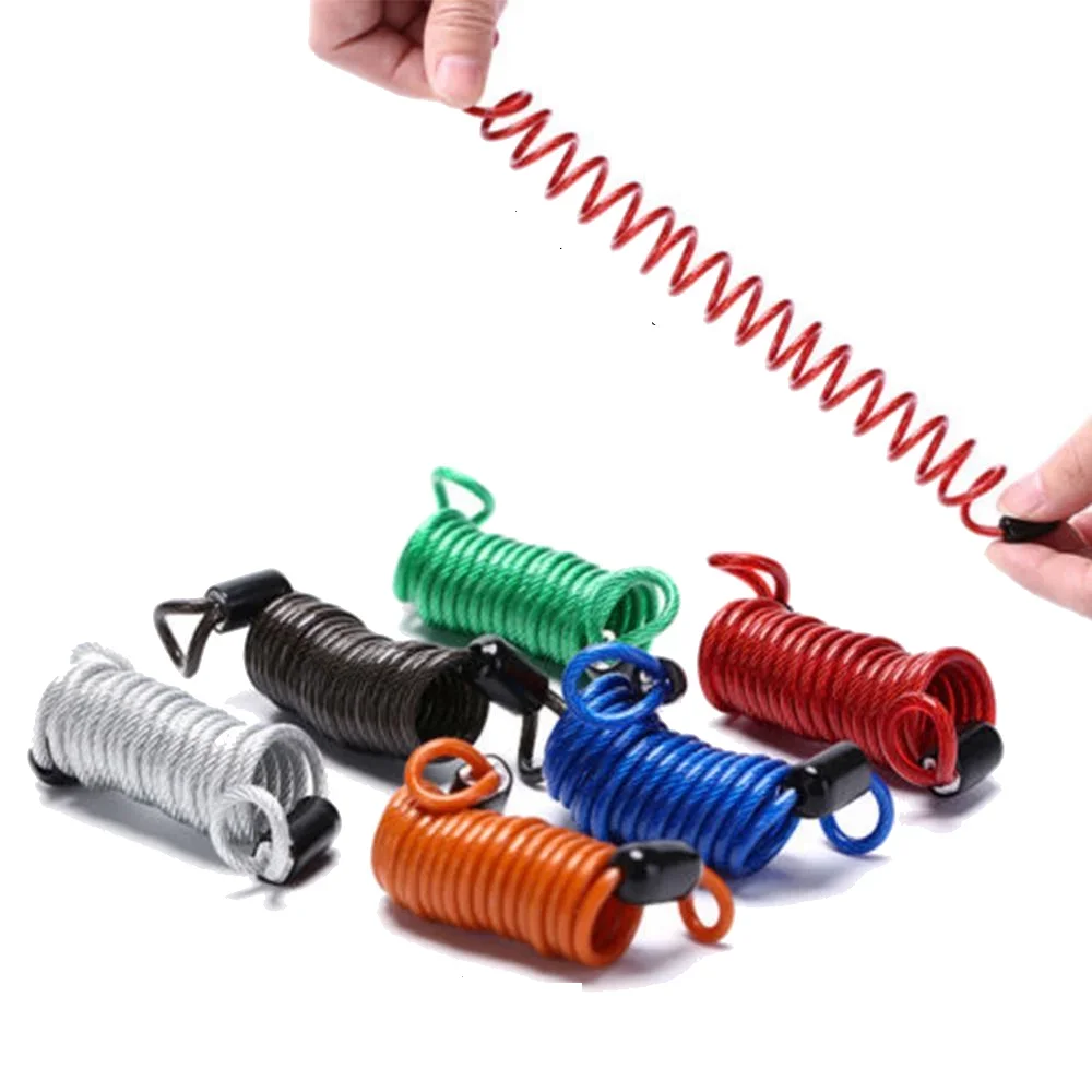 AliExpress 1/1.5/2.5M Lock Reminder Cable Security Anti Thief Motorbike Motorcycle Wheel Disc Brake Alarm Lock Bag Reminder Spring Cable