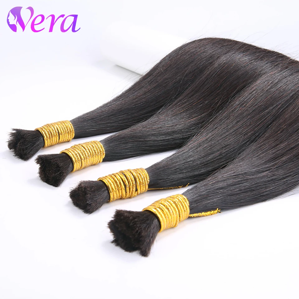 

Straight Bulk Human Hair No Weft Bundles 100% Human Hair Bulk For Braiding 16-26 Inches Extensions Natural Black Color 50G/Pc