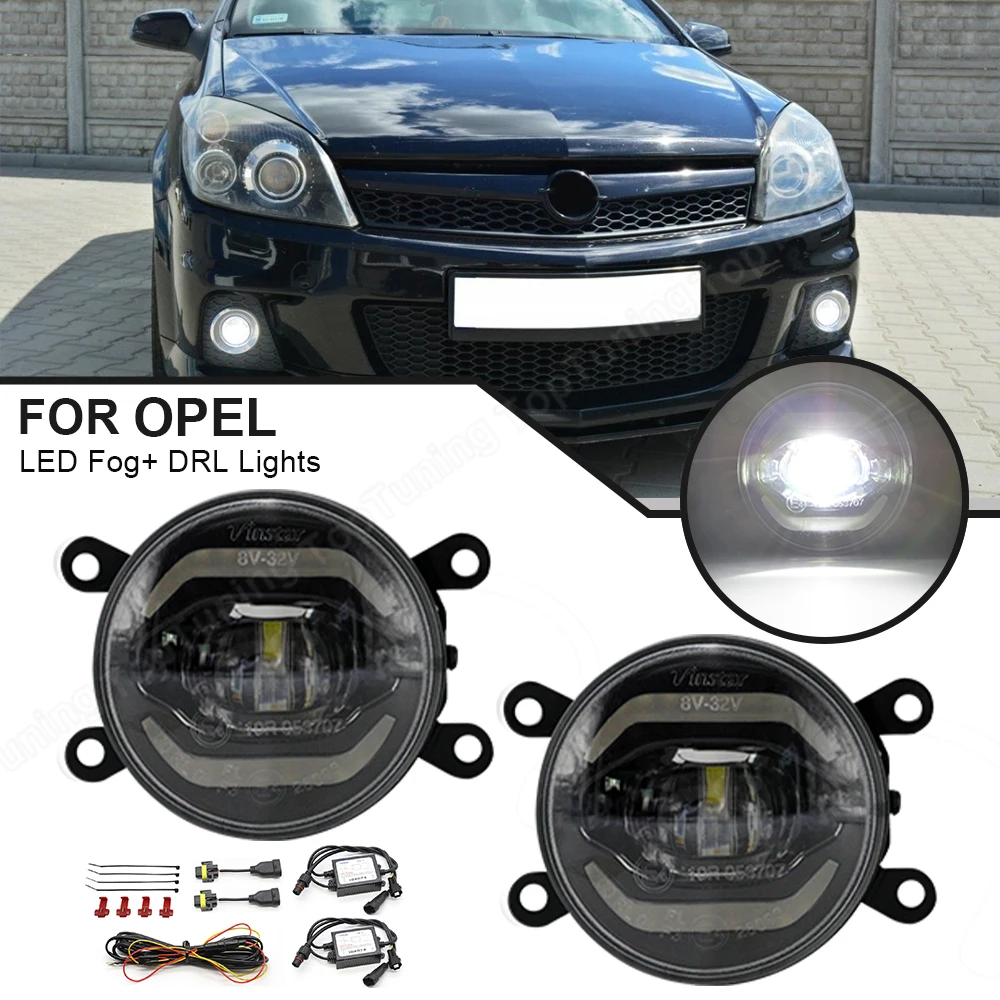 For Opel Astra H GTC 2004-2010 Zafira B Corsa D 2006-2011 Astra G 2x LED Fog Lamp Assembly Daytime Running Lights