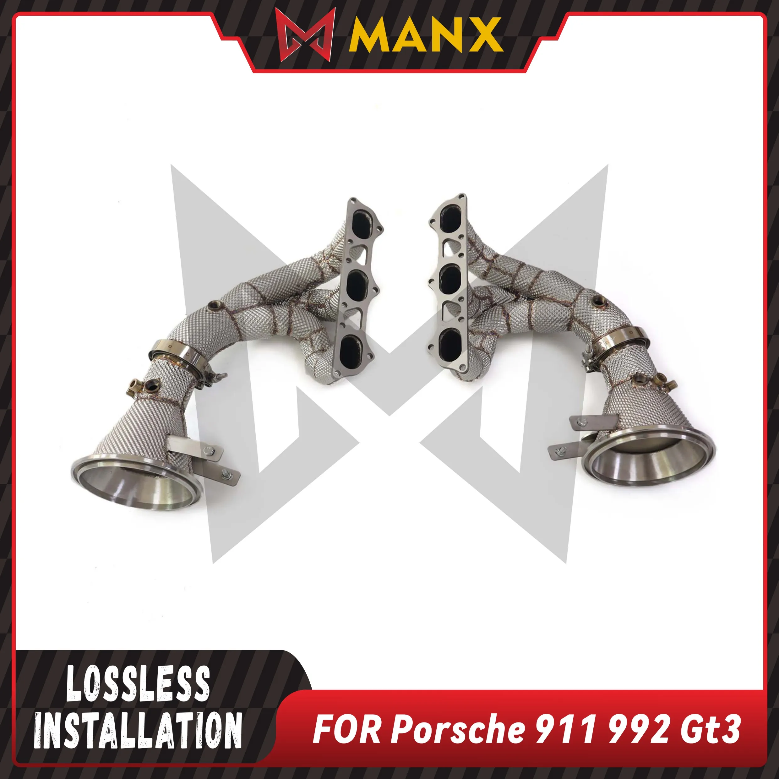 Fast delivery Suitable for Porsche 911 992 GT3 Headers High Flow Performance Exhaust fitting  Manifold With Heat Shield