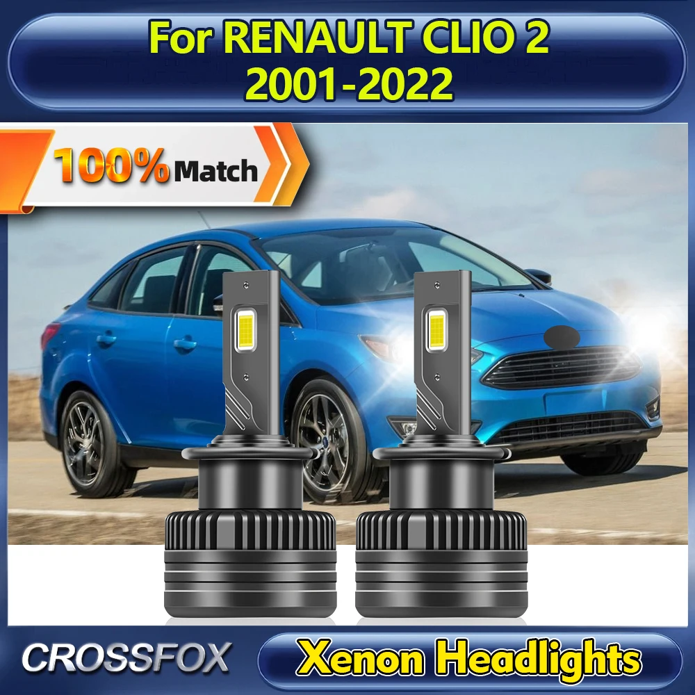 

120W D2S Xenon HID Lights 25000LM LED Car Headlight Bulbs 12V 6000K For RENAULT CLIO 2 2001-2016 2017 2018 2019 2020 2021 2022