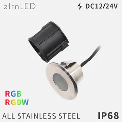 etrnLED Outside Led Ground Spot 12V 24V RGB Low Voltage Landscape Lighting Recessed Garden Terrace Lamp Waterproof Outdoor IP68