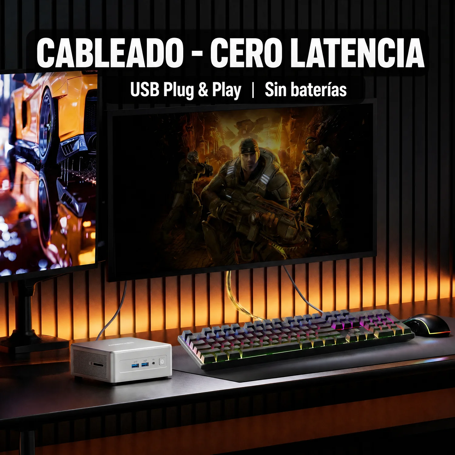 Teclado gaming con cable de 104 teclas, retroiluminación RGB, tacto mecánico, distribución estándar y diseño ergonómico.
