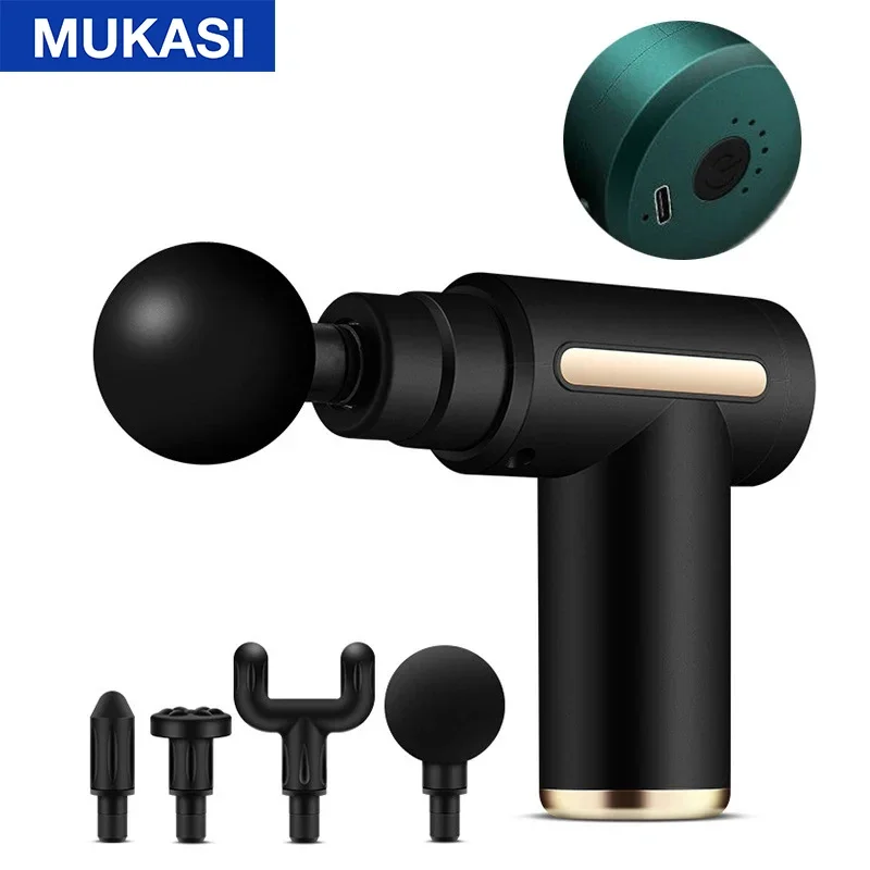 MUKASI Double Head Massage Gun, Body Massager with 6 Adjustable Levels, 4  Muscle Massage Heads for Relaxation Recovery Fatigue