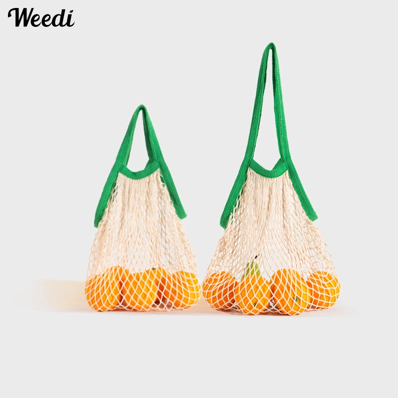 

Weedi Reusable Mesh Produce Storage Bags Washable Portable shopping bag for Grocery storage Fruit and Vegetable Cotton mesh bag
