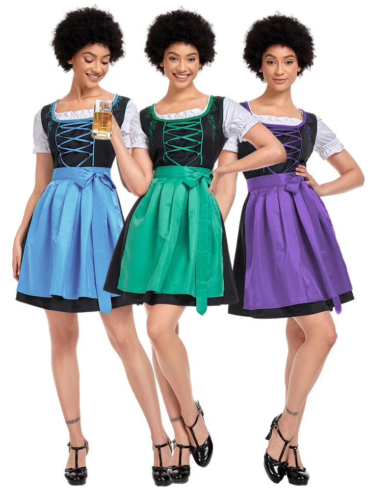 

Classic Oktoberfest Costume For Women Adult Beer Girl Bavarian Dirndl Dress Costume Cosplay Outfit Halloween Fancy Party Dress