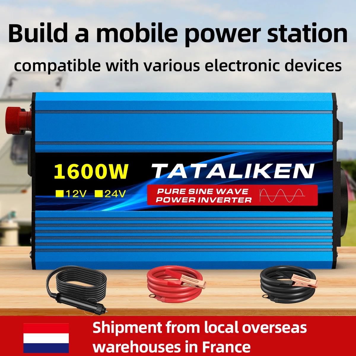1000W-4000W Pure Sine Wave Inverter 12V to 220V50Hz, EU Socket with Dashboard Mountable Design & LED Indicator, Compact Power for Van Life City Car