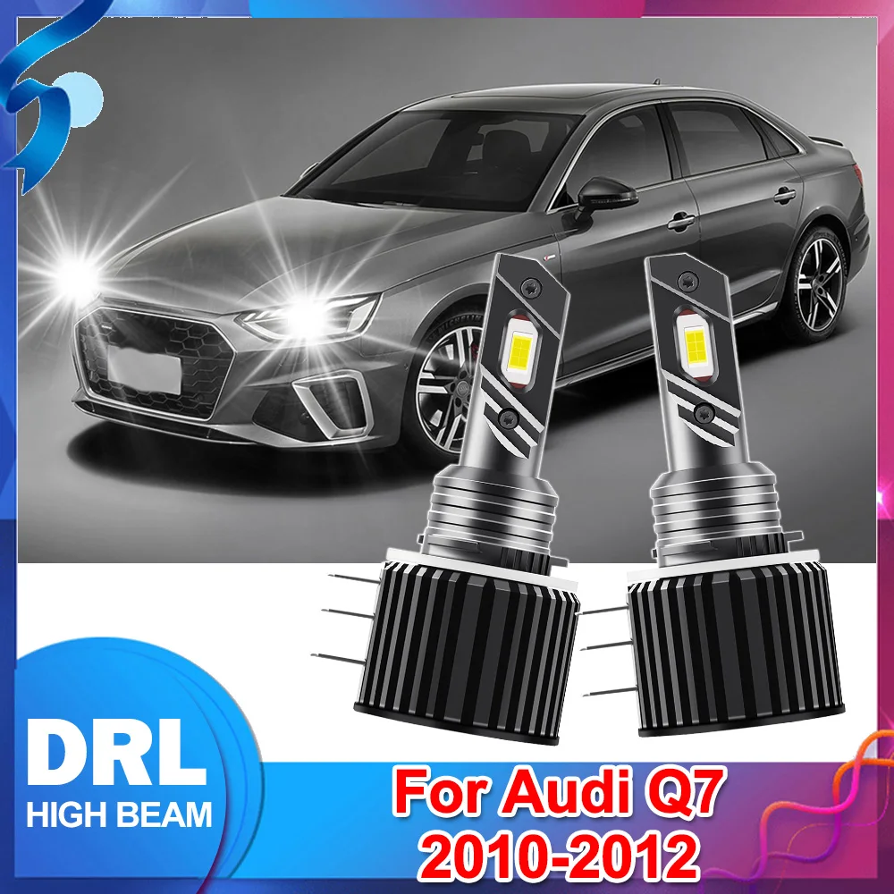 2 قطعة H15 المصباح لمبة CANBUS LED مصابيح 6000K الأبيض يوم الوقت تشغيل ضوء DRL لأودي Q7 2010-2012