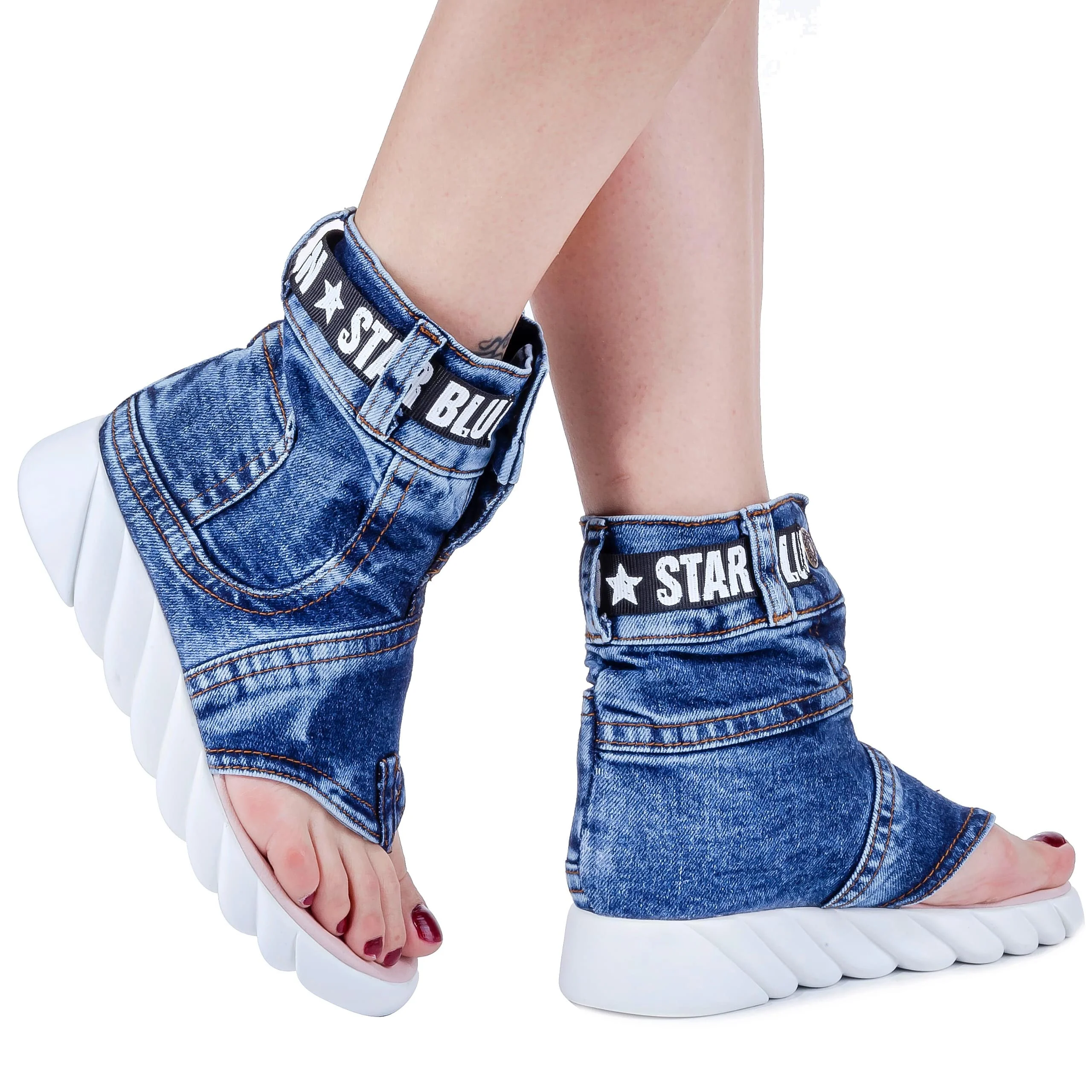 

Denim Fabric Sandals Sports Shoes