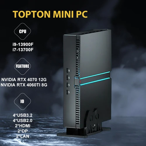 미니 게이밍 데스크탑, NVIDIA GeForce RTX 4070, 13 세대 인텔 코어 i9-13900F i7-13700F, 64GB RAM, 4T PCIE4.0 SSD, 초소형 게이머 컴퓨터 