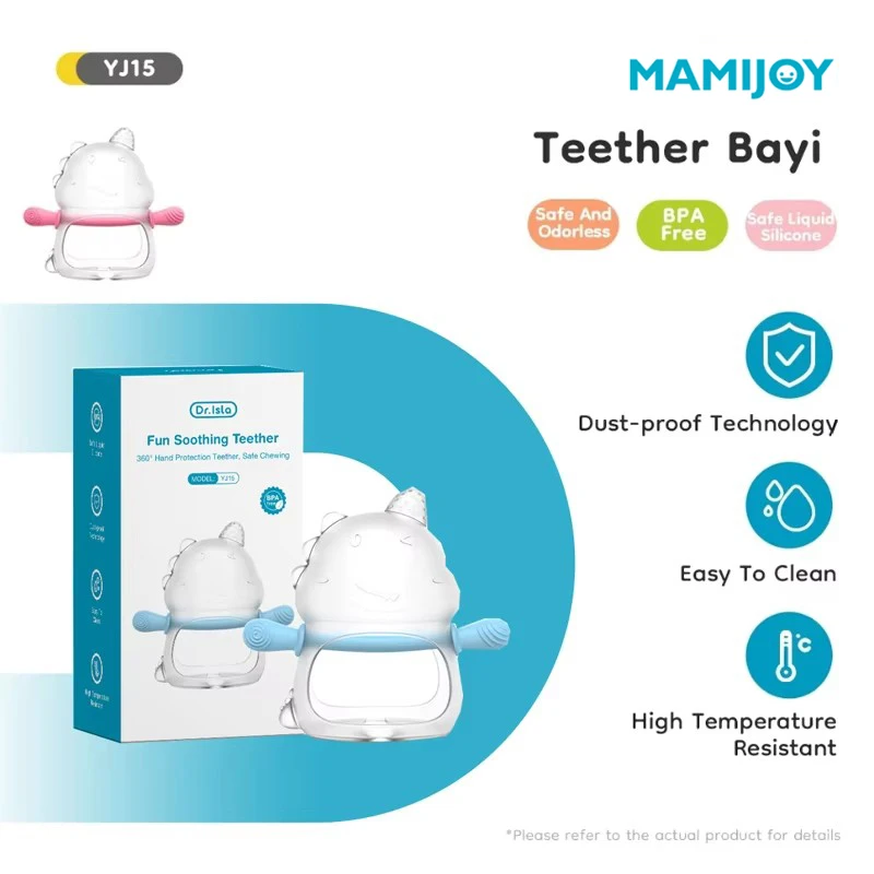 

MAMIJOY Baby Teether Baby Ring 360° Full Package Handheld Cartoon Teething Rings Baby Fun Soothing Teether With Box BPAFREE YJ