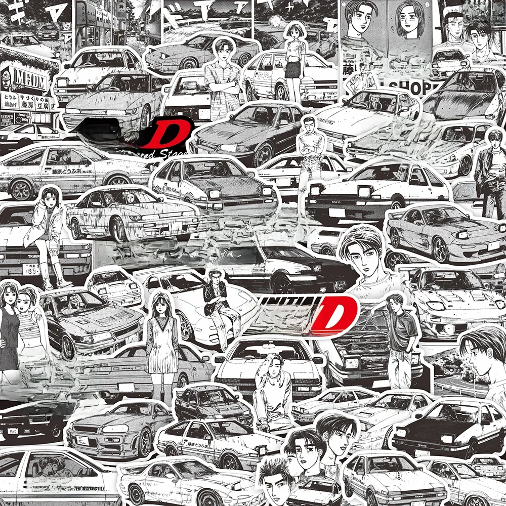 10/30/75PCS Initial D Anime Aufkleber Cartoon Kinder DIY Lustige Aufkleber Geschenk DIY Koffer Telefon Skateboard kühlschrank Helm Coole Spielzeug