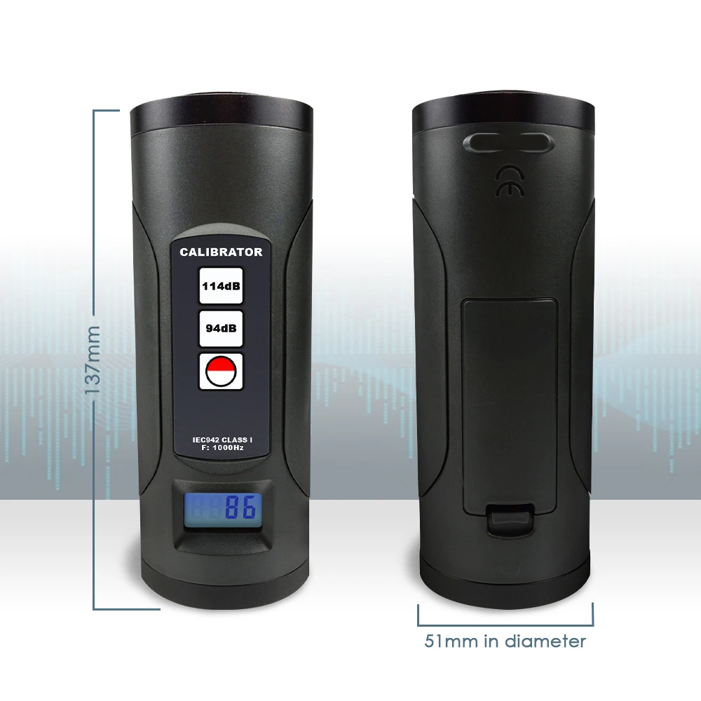 Calibratore digitale del misuratore di livello sonoro 94dB e 114dB ideale per 1/2 pollici e 1 pollice microfono sonometro Tester di Decibel di rumore