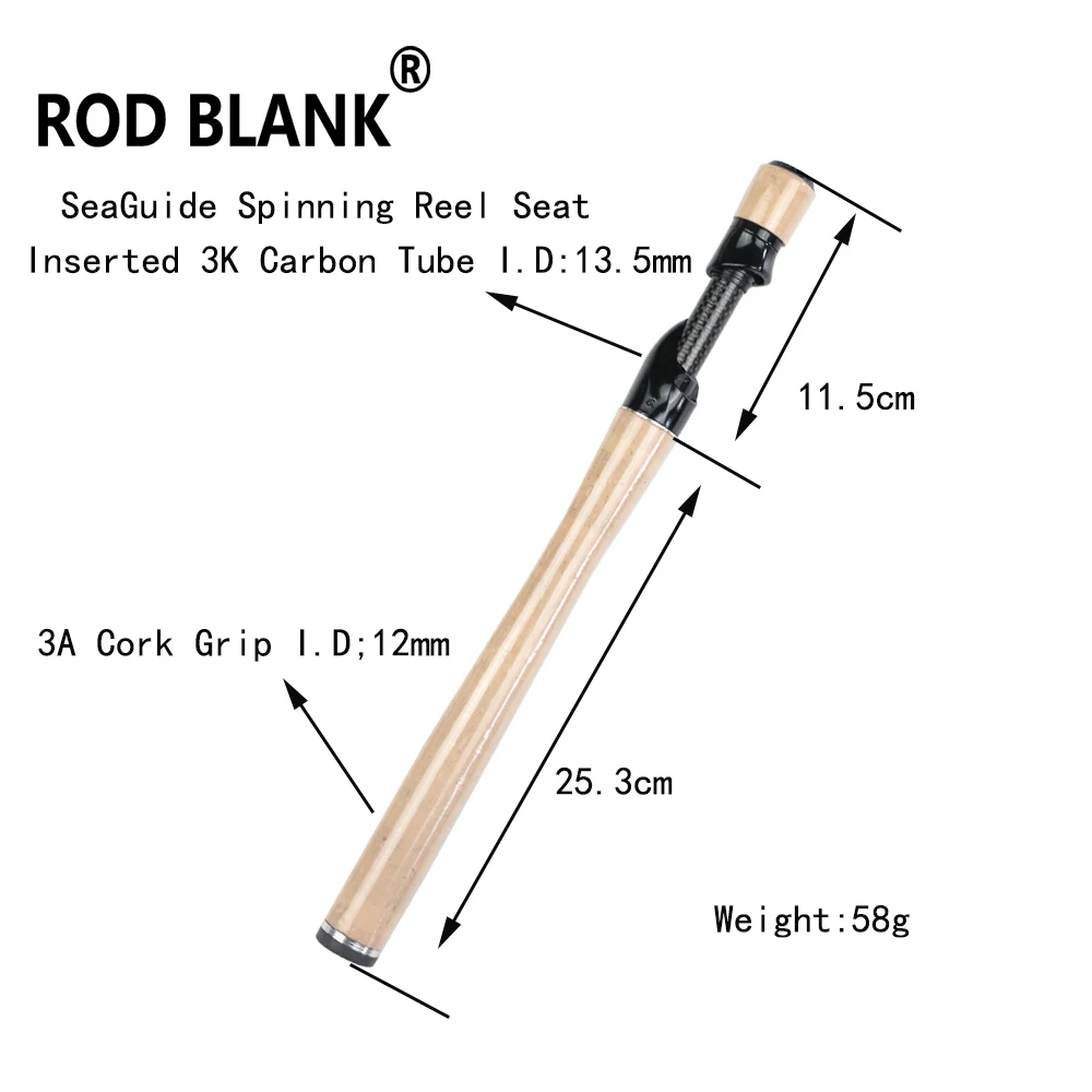 Rod Blank 1 Set SeaGuide Reel Seat 3A Cork One Full Piece Grip Handle Kit Rod Building DIY Component Pole Repair Accessories