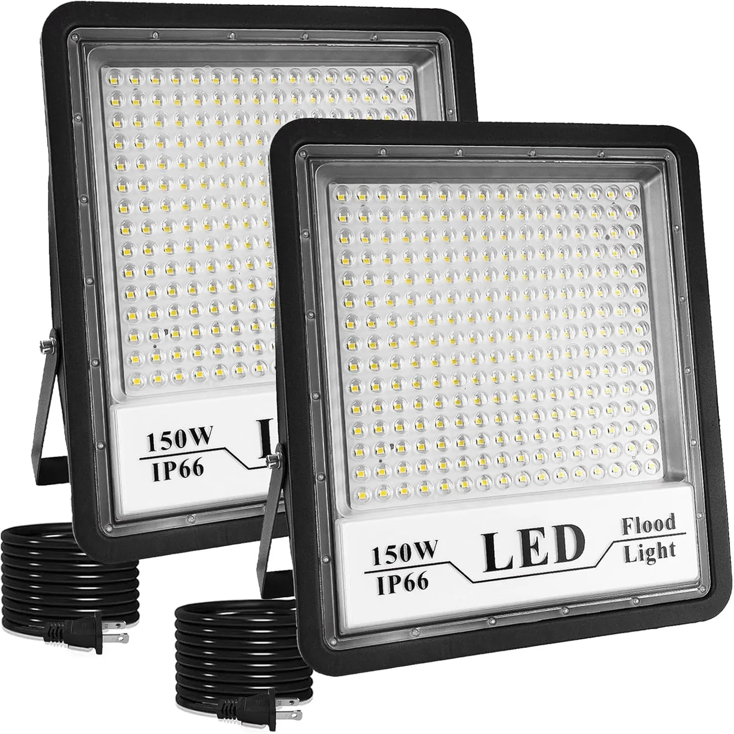 

150W Flood Lights Outdoor, 12000LM Exterior LED Flood Light, IP66 Waterproof Security Light, 6500K Daylight White Floodlight