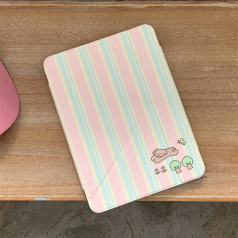 Чехол с милыми полосками и звездами из мультфильма для Apple iPad Air 2024 13 дюймов Pro 11 дюймов 12,9 дюймов Air 5/4 10,9 10th 7/8/9 10,2 дюйма, чехлы-чехлы