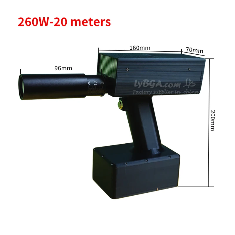 LY 260 W 20 m/60 m Pumpenquelle, 3D-gedruckter tragbarer Laser-Fernbedienungs-Zünder mit Wärmeableitung für die Schädlingsbekämpfung in der Landwirtschaft