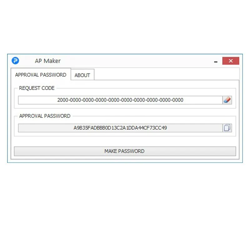 APPROVAL PASSWORD Maker 2.0 for Speed Limiter Values Engine Download Request Long Passwords for 1100 1200 2000 Type TCU Serial