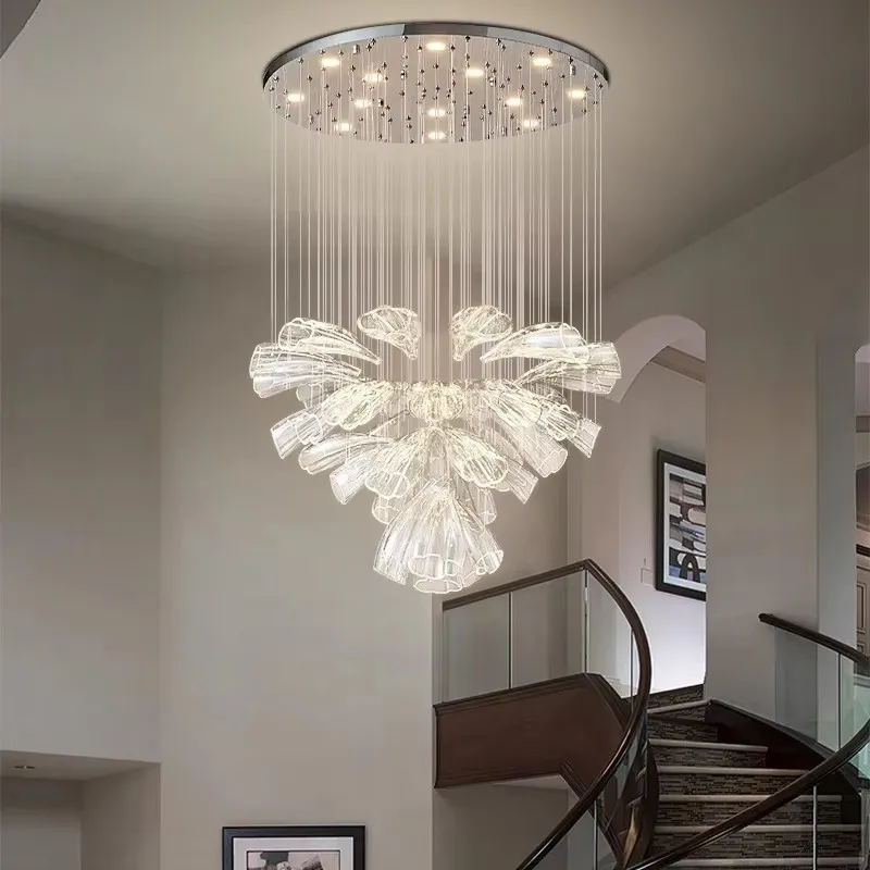 

Modern Luxury Crystal LED Chandelier Living Room Restaurant Hotel Lobby Villa Glass Pendant Lamp Gold Silver Lustre Decor Light