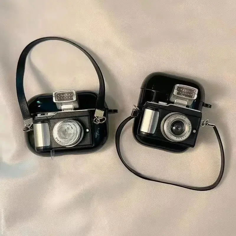 Étuis pour écouteurs Apple Airpods 3 2 1 Pro, étui en silicone souple, étui de sauna pour téléphone avec sangle, étui pour écouteurs d'appareil photo