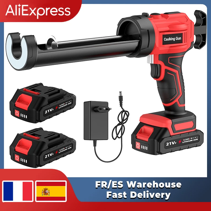 Pistolet à calfeutrer électrique réglable à 4 vitesses, pistolet à silicone sans fil, pistolet à colle pour verre, pour le remplissage et l'étanchéité, compatible avec la batterie Makita 18V